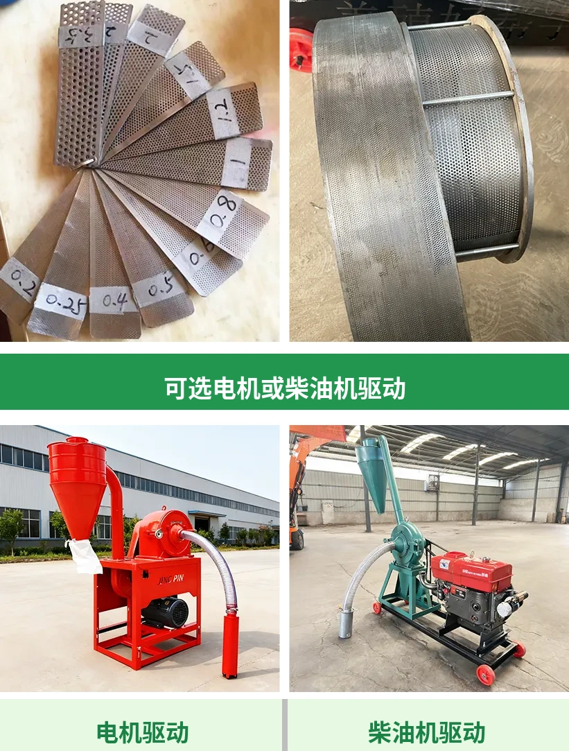 自吸式粉碎机不同筛网规格