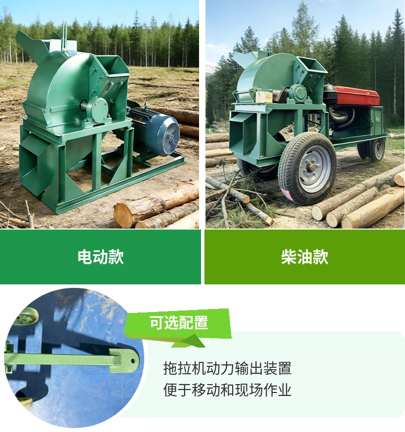 木材粉碎机多种驱动方式