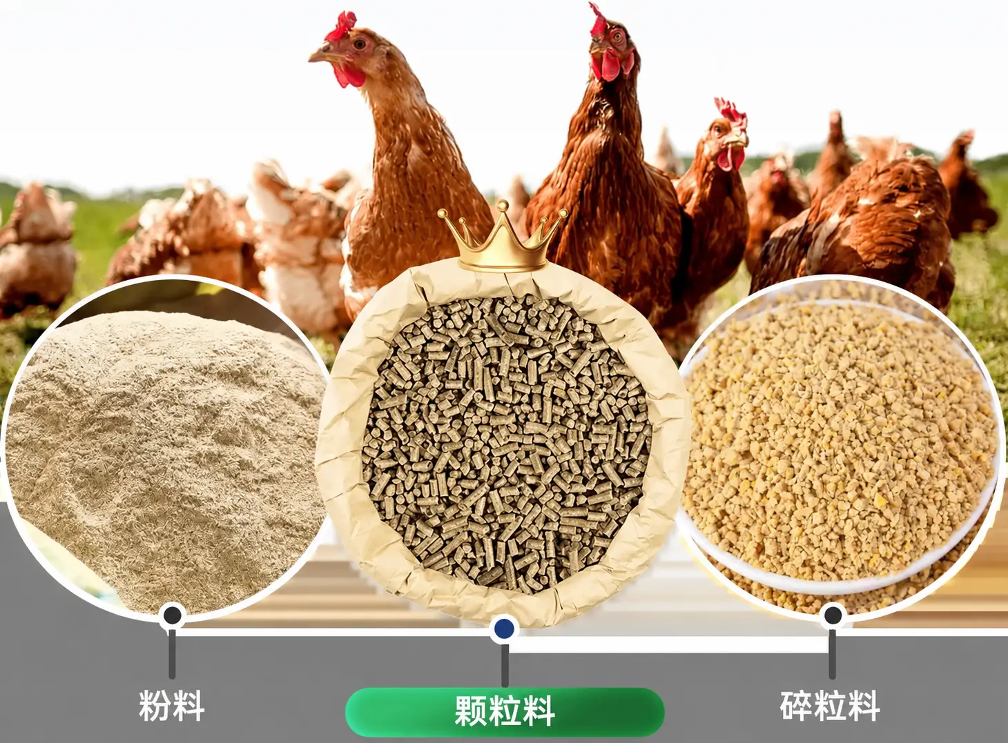 按物理形态分类的鸡饲料